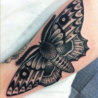 Big wonderful moth tattoo on wrist