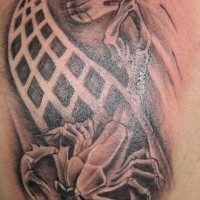 Schwarzer und grauer Skorpion Tattoo