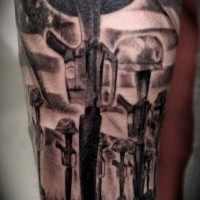 Schwarzes Armee Gedenk Tattoo am Arm