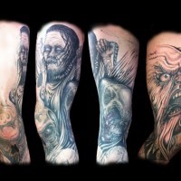 Tatuaje en el brazo, monstruos aterradores de películas de terror