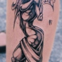 Black gray fairy tattoo