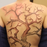 Black large tree tattoo