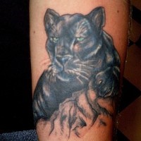 Black panther face tattoo