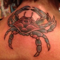 Blue 3d crab tattoo on belly - Tattooimages.biz