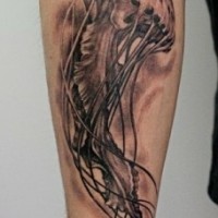 eccezionale dettagliato 3D grande medusa tatuaggio su braccio