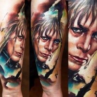 Breathtaking detailed man portrait tattoo on forearm