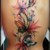 Und schmetterlingen tattoos mit blumen Floral Tattoo
