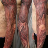 mozzafiato molto dettagliato realistico coloratomuscoli tatuaggio manicotto