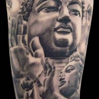 Buddha with a lotus flower in hand tattoo