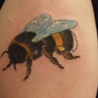 Bumblebee tattoo on shoulder