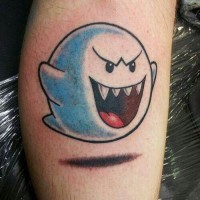 cartone animato fantasma blu tatuaggio idea per uomo