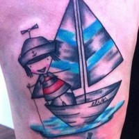 Children's boat tattoo