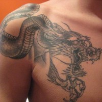 Chinese dragon tattoo by elmoronico