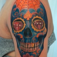 Color tattoo skull by graynd
