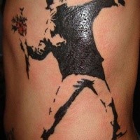 Colored big side tattoo of modern thug