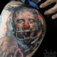 Colorful spooky nightmare horror tattoo