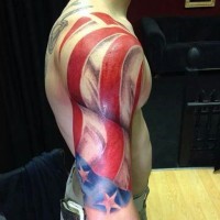Colorful usa flag tattoo on arm