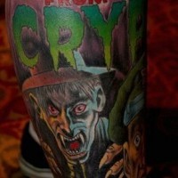 Coloured movie horror tattoo