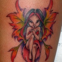 tatuaggio colorato fata offesa