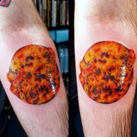 Cool colored realistic sun tattoo on arm