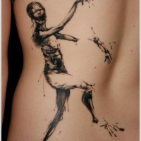 fresca idea di zombie tatuaggio sulla schiena