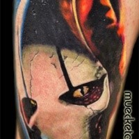 Cool looking colored tattoo of Star Wars droid General