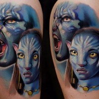 Tatuaje en el brazo, héroes famosos de película Avatar