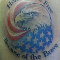 Cool patriotic tattoo with eagle and us flag