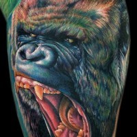 Cool super realistic gorilla tattoo