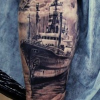 Cool transatlantic liner tattoo
