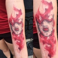 Tatuaggio creativo dell'avambraccio dipinto della maschera di Hannibal Lectors