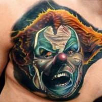 Creepy clown tattoo by Brandon Bond