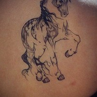 Tatuaje  de silueta de caballo fuerte