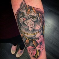 Nette Katze Prinzessin Tattoo am Arm