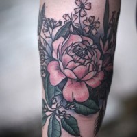 Cute flowers forearm tattoo