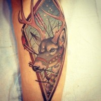 bello cervo santas tatuaggio