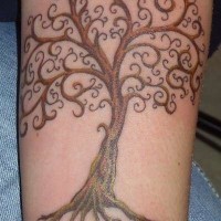 Cute tree patterns tattoo