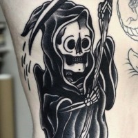 Death black ink tattoo by philip yarnell