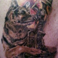 Hund Zivilschützer Gedenk Armee Tattoo