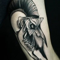 Dotwork style impressive painted by Michele Zingales animal skull tattoo