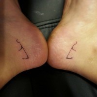 Double half anchor small ankle tattoo
