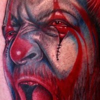 Le tatouage 3D de clown jugalo méchant