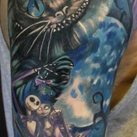 Tatuaje en el brazo, héroes buenos de dibujos animados, duseño multicolor