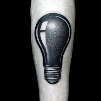 Fantastic illustrative style colored forearm tattoo of bulb