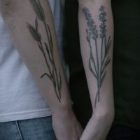 Field of grass forearm tattoo for men and girls by Kirsten Holliday