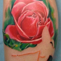 Flower tattoo on leg