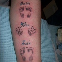 Footprints baby foot tattoo hands and feet