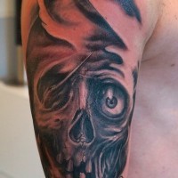 Skull in agony tattoo by graynd