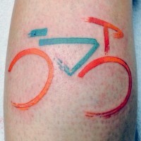 Funny colored cycle shaped tattoo