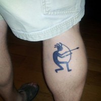 Funny man with bow and arrow tattoo